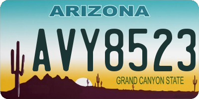 AZ license plate AVY8523