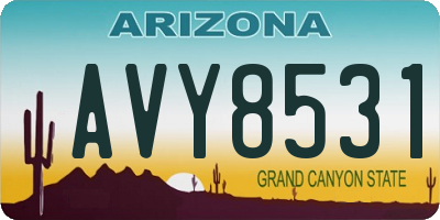 AZ license plate AVY8531