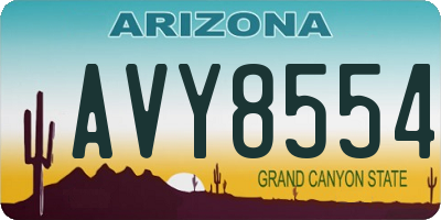 AZ license plate AVY8554