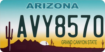 AZ license plate AVY8570