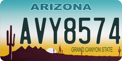 AZ license plate AVY8574