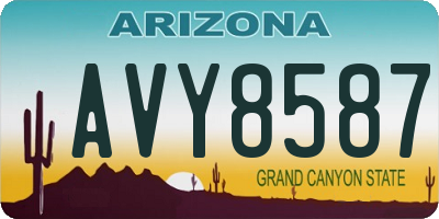 AZ license plate AVY8587