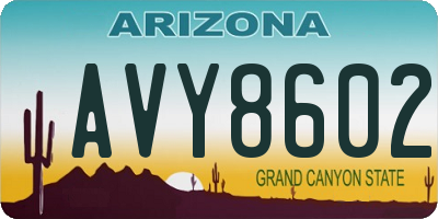 AZ license plate AVY8602