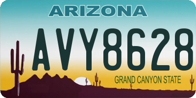 AZ license plate AVY8628