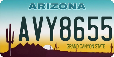 AZ license plate AVY8655