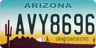 AZ license plate AVY8696