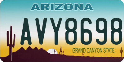 AZ license plate AVY8698