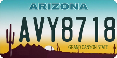 AZ license plate AVY8718