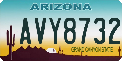 AZ license plate AVY8732
