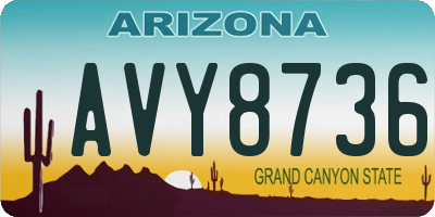 AZ license plate AVY8736