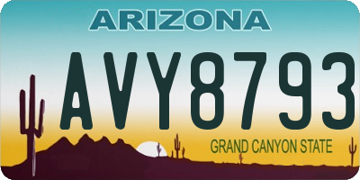AZ license plate AVY8793