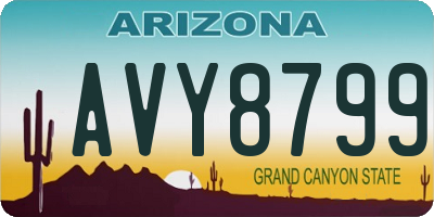 AZ license plate AVY8799