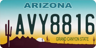 AZ license plate AVY8816