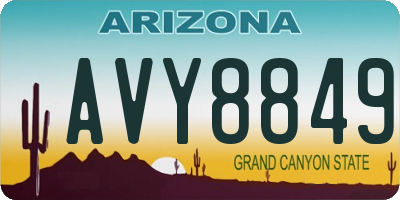 AZ license plate AVY8849