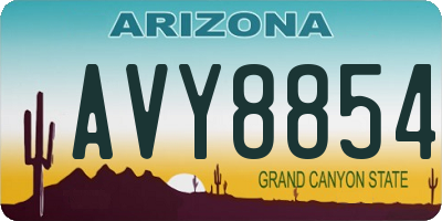 AZ license plate AVY8854