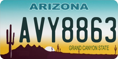 AZ license plate AVY8863
