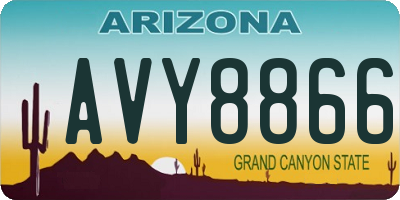 AZ license plate AVY8866