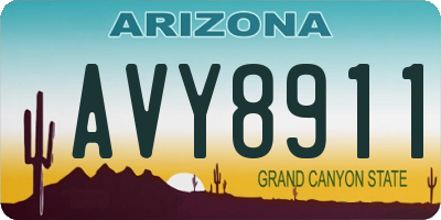 AZ license plate AVY8911