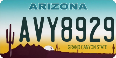 AZ license plate AVY8929