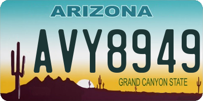 AZ license plate AVY8949
