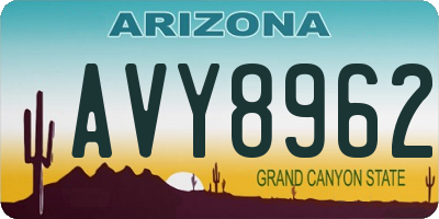 AZ license plate AVY8962