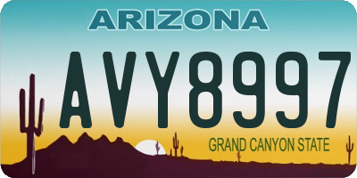 AZ license plate AVY8997
