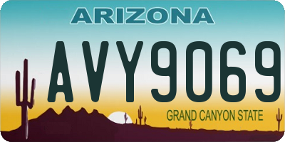 AZ license plate AVY9069