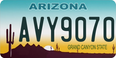 AZ license plate AVY9070