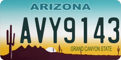 AZ license plate AVY9143