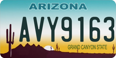 AZ license plate AVY9163