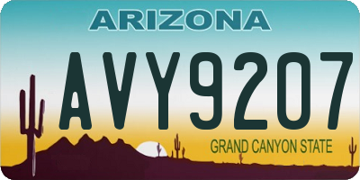AZ license plate AVY9207