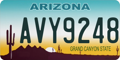 AZ license plate AVY9248