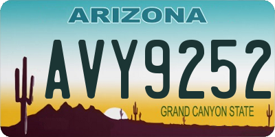 AZ license plate AVY9252