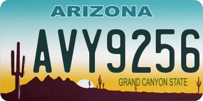 AZ license plate AVY9256