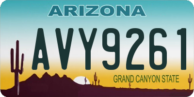 AZ license plate AVY9261