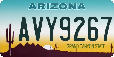 AZ license plate AVY9267