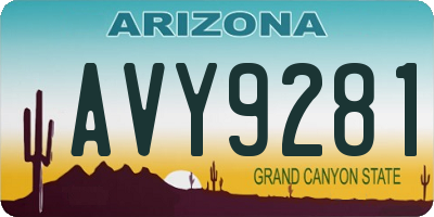 AZ license plate AVY9281