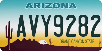 AZ license plate AVY9282