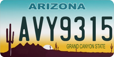 AZ license plate AVY9315
