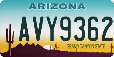 AZ license plate AVY9362