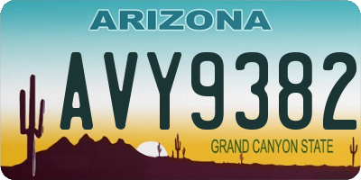 AZ license plate AVY9382