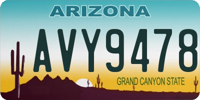 AZ license plate AVY9478