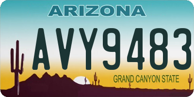 AZ license plate AVY9483