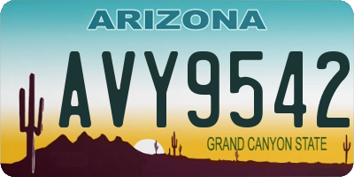 AZ license plate AVY9542