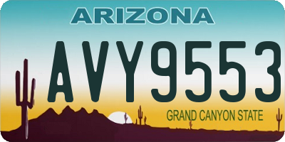 AZ license plate AVY9553