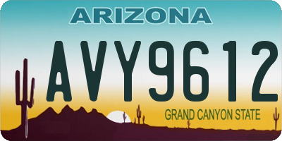 AZ license plate AVY9612