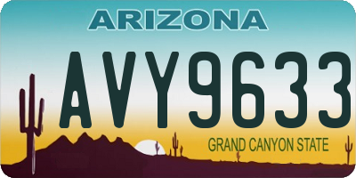 AZ license plate AVY9633