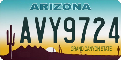 AZ license plate AVY9724