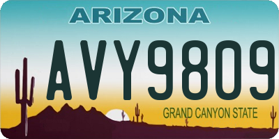 AZ license plate AVY9809
