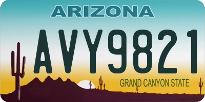 AZ license plate AVY9821